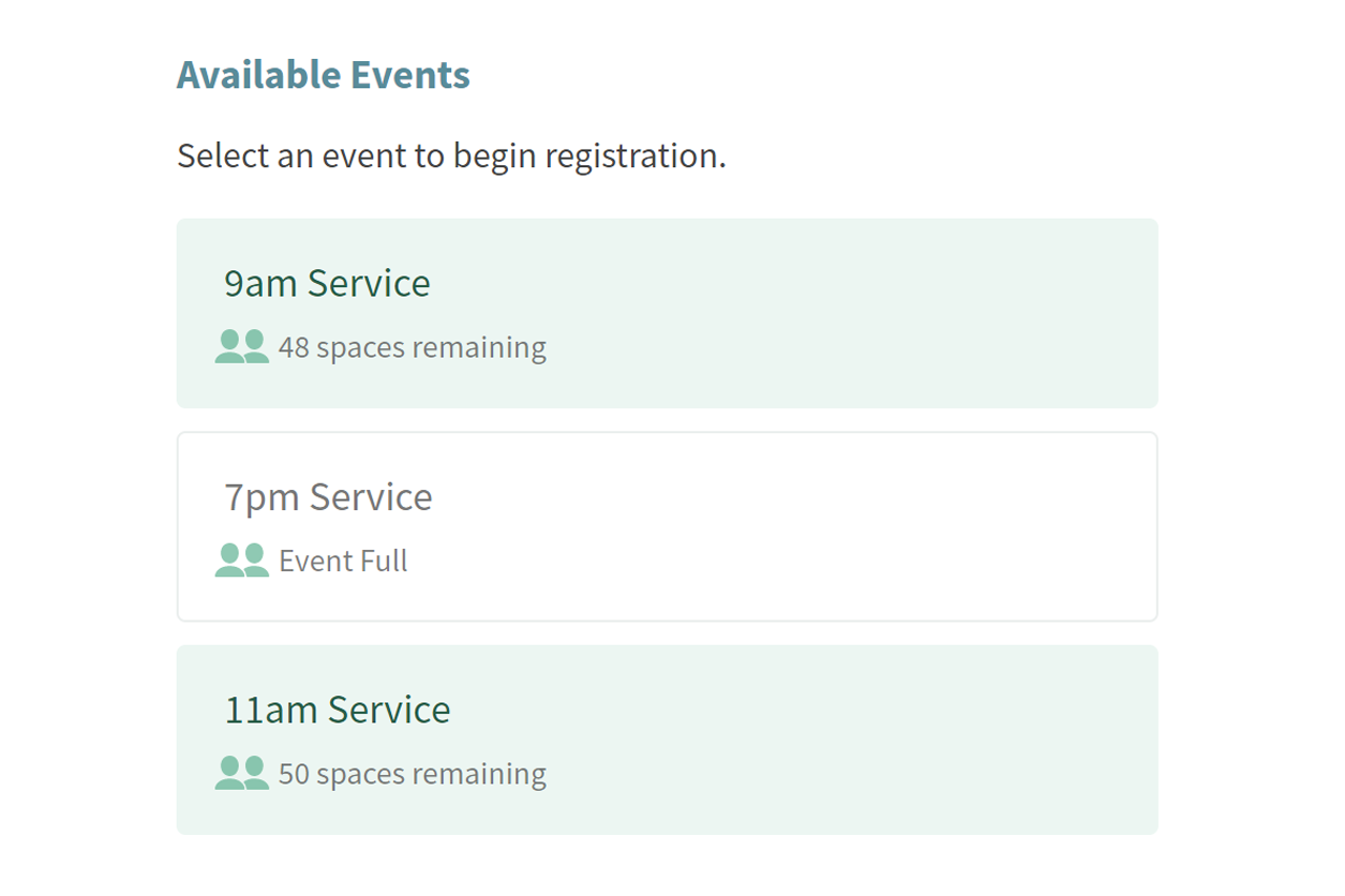 List of services available